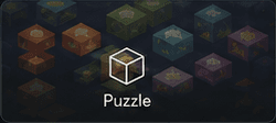 Puzzle category card with colorful block artwork